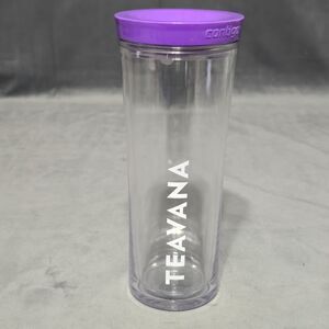 Teavana Clear Tumbler Cold Cup W Purple Lid 20 oz